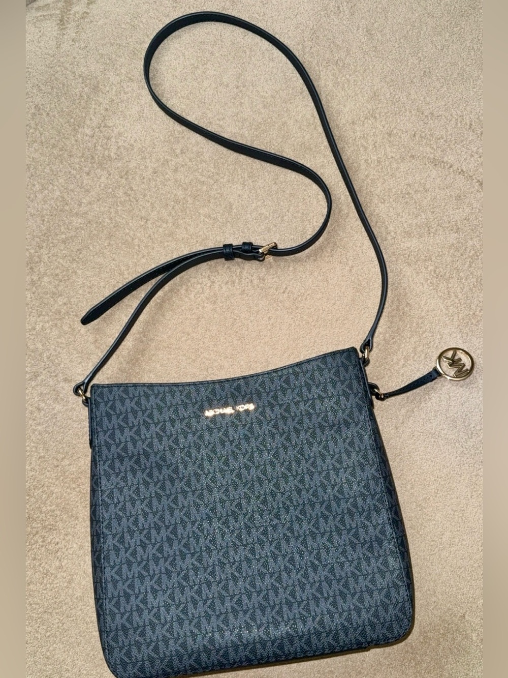 Michael Kors Black Signature Monogram Crossbody Bag